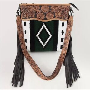 AD American Darling ADBGZ225 Signature Crossbody Hand Tooled Saddle Blanket